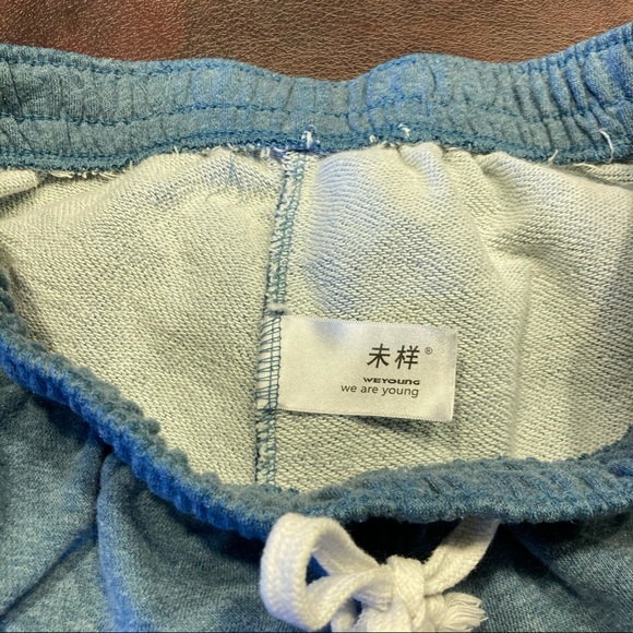 Comfy Light Blue Sweatpants Shorts - Picture 6 of 6